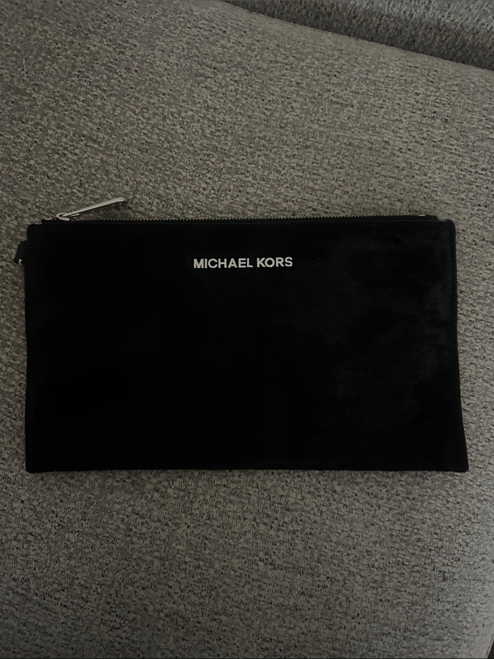 Michael Kors Black Pony Hair Zip Toiletry Pouch